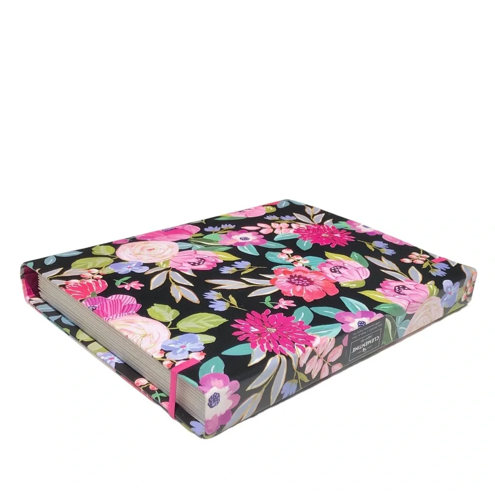Clementine Paper Floral Accordion File Holder (901087), Multi/Black
